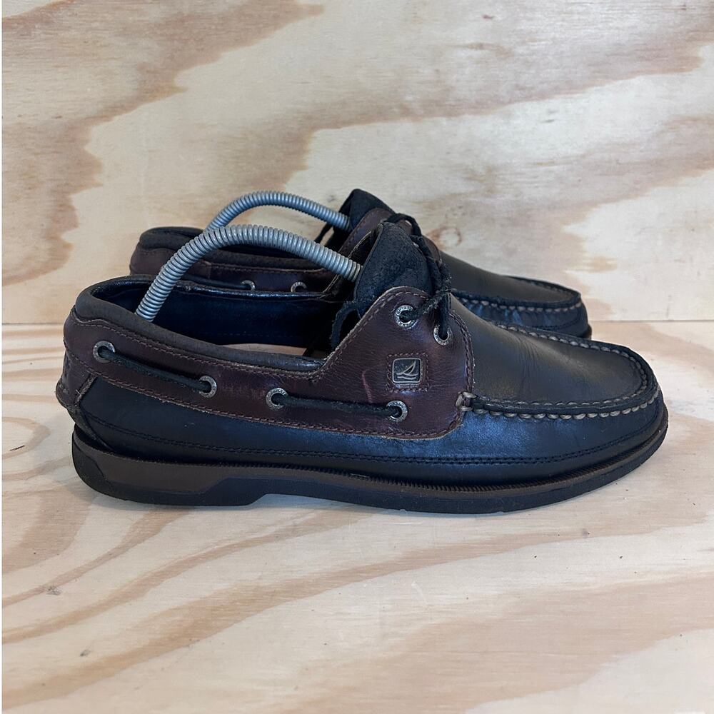 Sperry Top Sider -Lace Up Comfort -Boat Shoes -Brown/Black -Men's -10M -STS10380